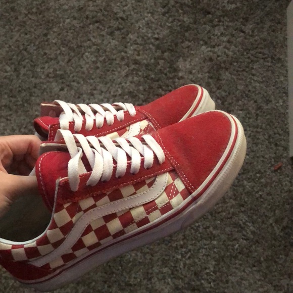 low top red checkered vans